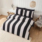 Zebra Black & White striped cotton duvet cover set