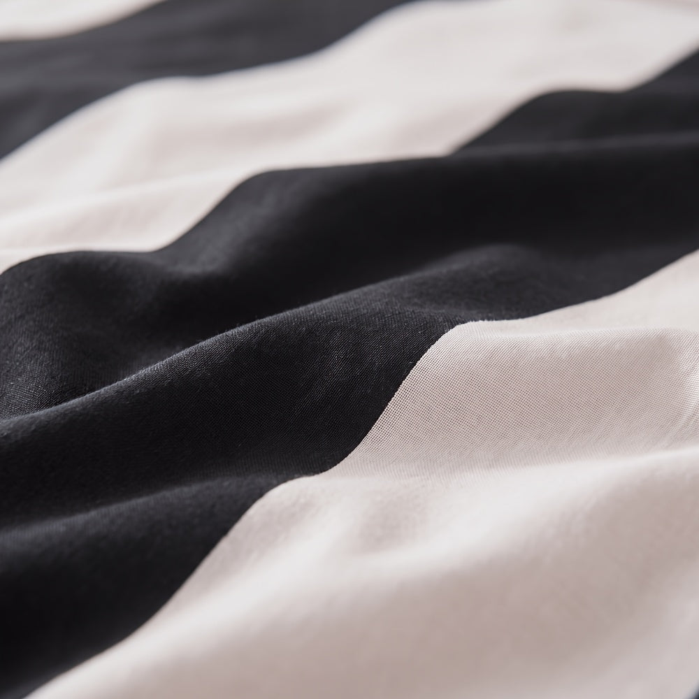 Zebra Black & White striped cotton duvet cover set