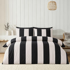 Zebra Black & White striped cotton duvet cover set