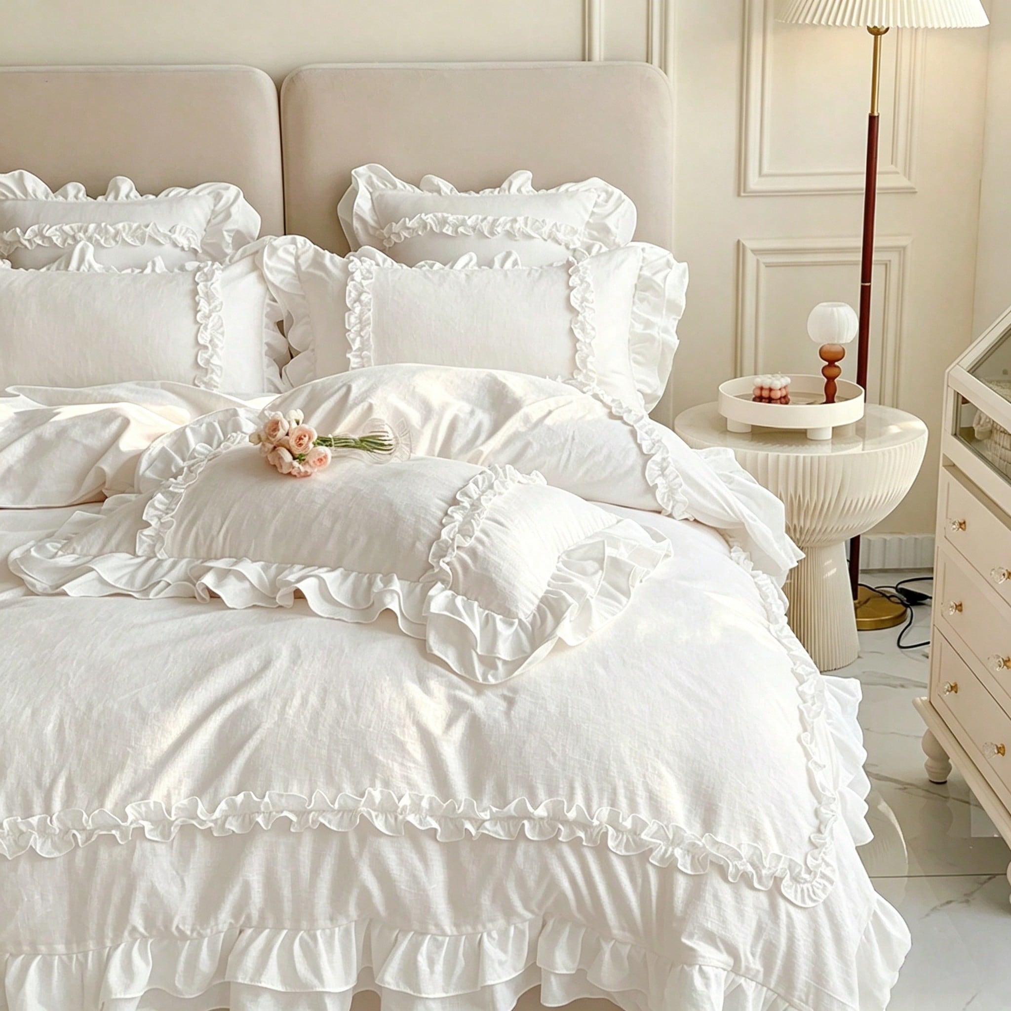 Parure de housse de couette Helena (coton et microfibre)