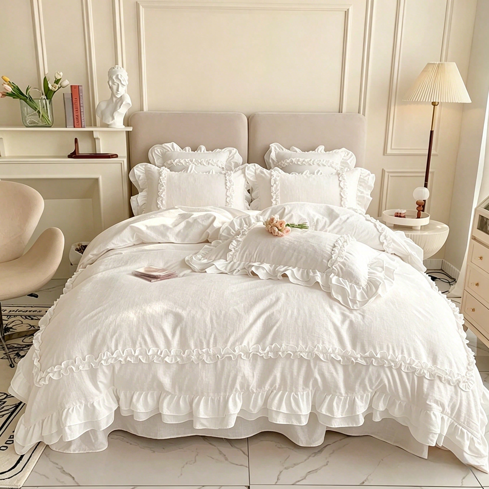 Parure de housse de couette Helena (coton et microfibre)