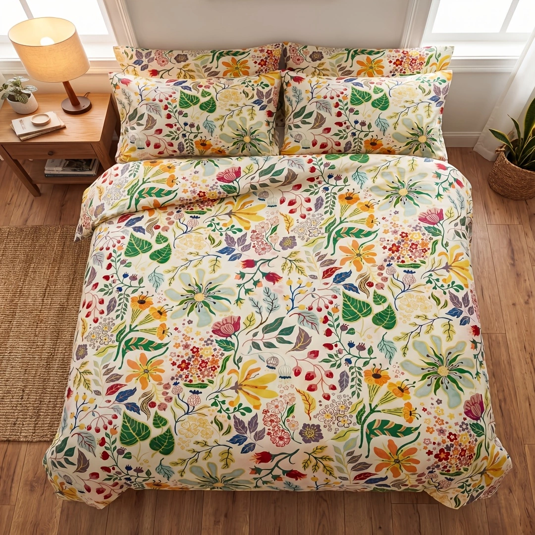Melania Floral Duvet Cover Set (100% Cotton)