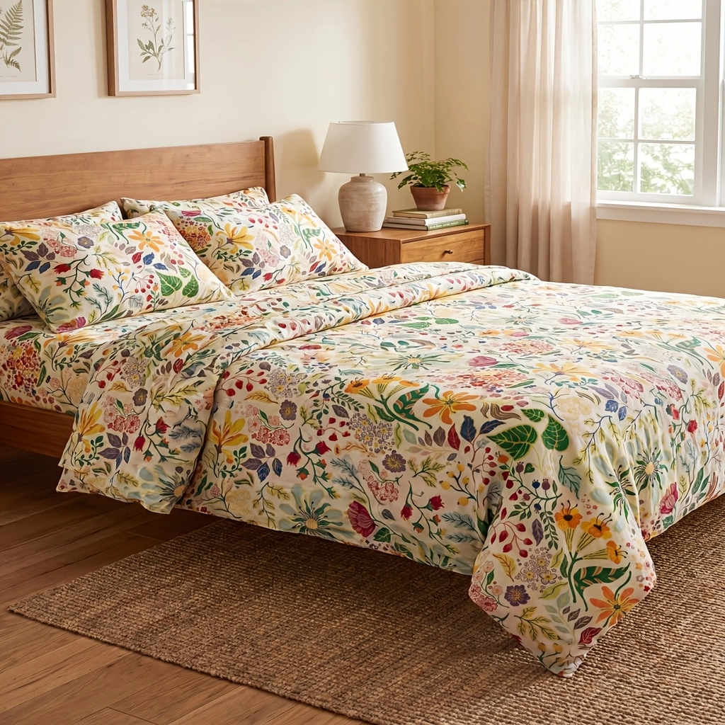 Melania Floral Duvet Cover Set (100% Cotton)