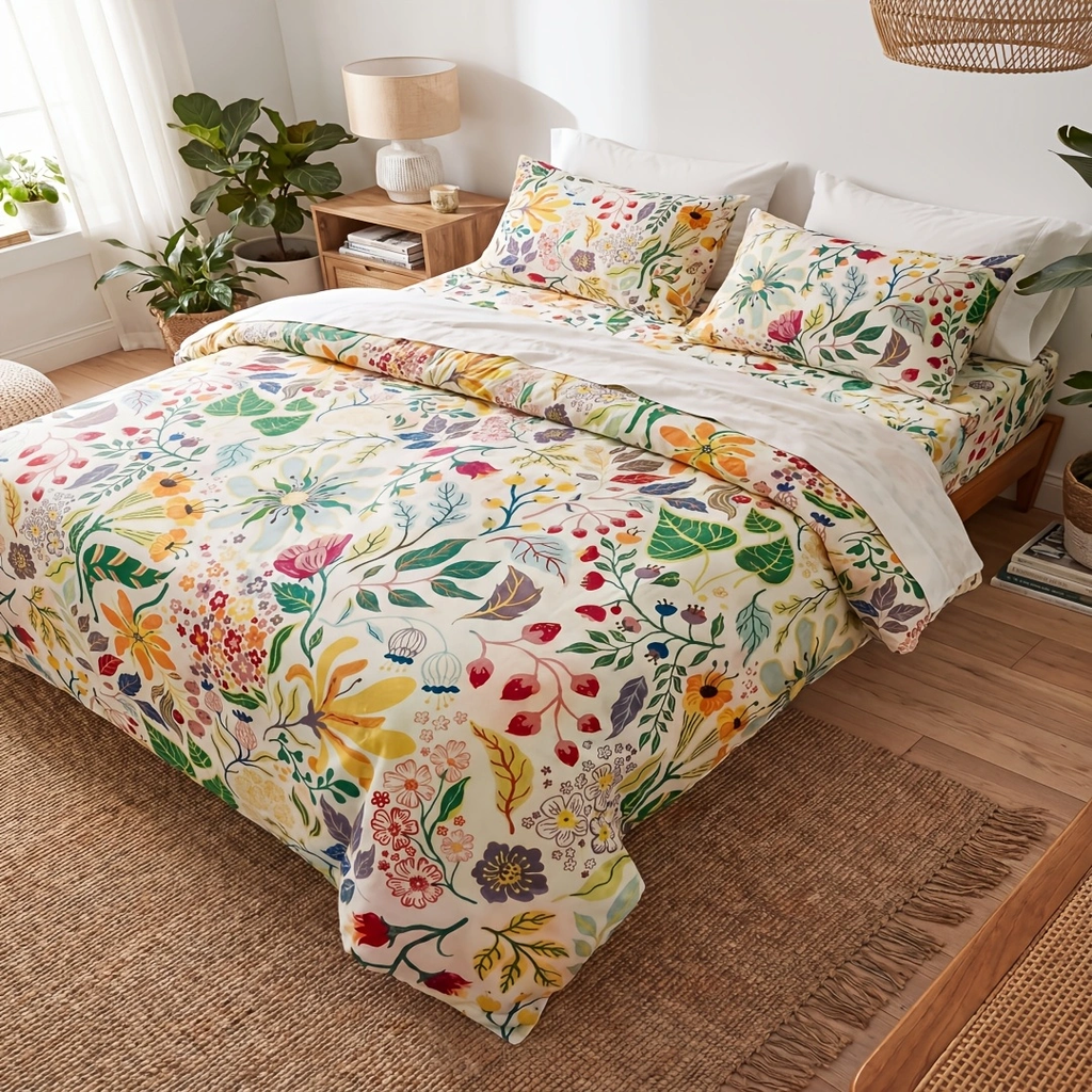Melania Floral Duvet Cover Set (100% Cotton)