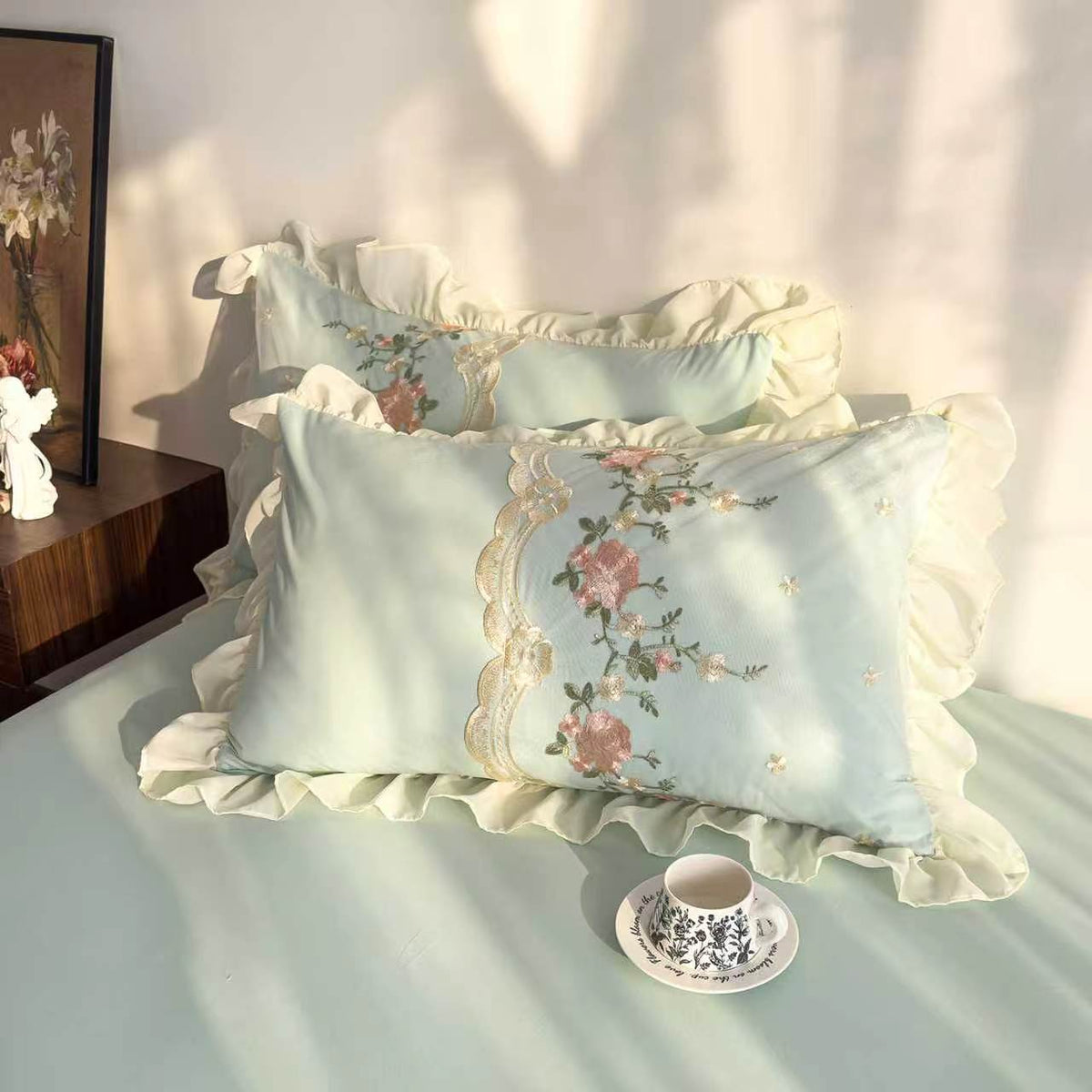 Rosendal Blue Duvet Cover Set (Embroidered)