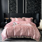 Pamela Pink Duvet Cover Set (100% Jacquard Satin)