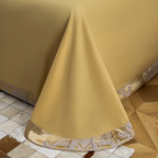 Pamela Gold Duvet Cover Set (100% Jacquard Satin)