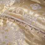 Pamela Gold Duvet Cover Set (100% Jacquard Satin)
