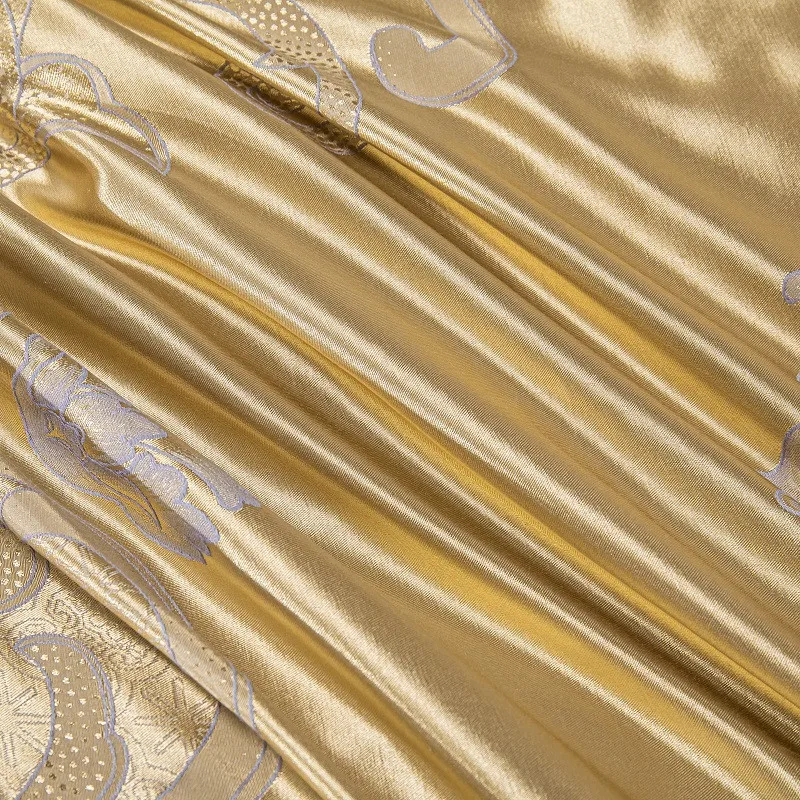 Pamela Gold Duvet Cover Set (100% Jacquard Satin)