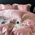 Pamela Pink Duvet Cover Set (100% Jacquard Satin)