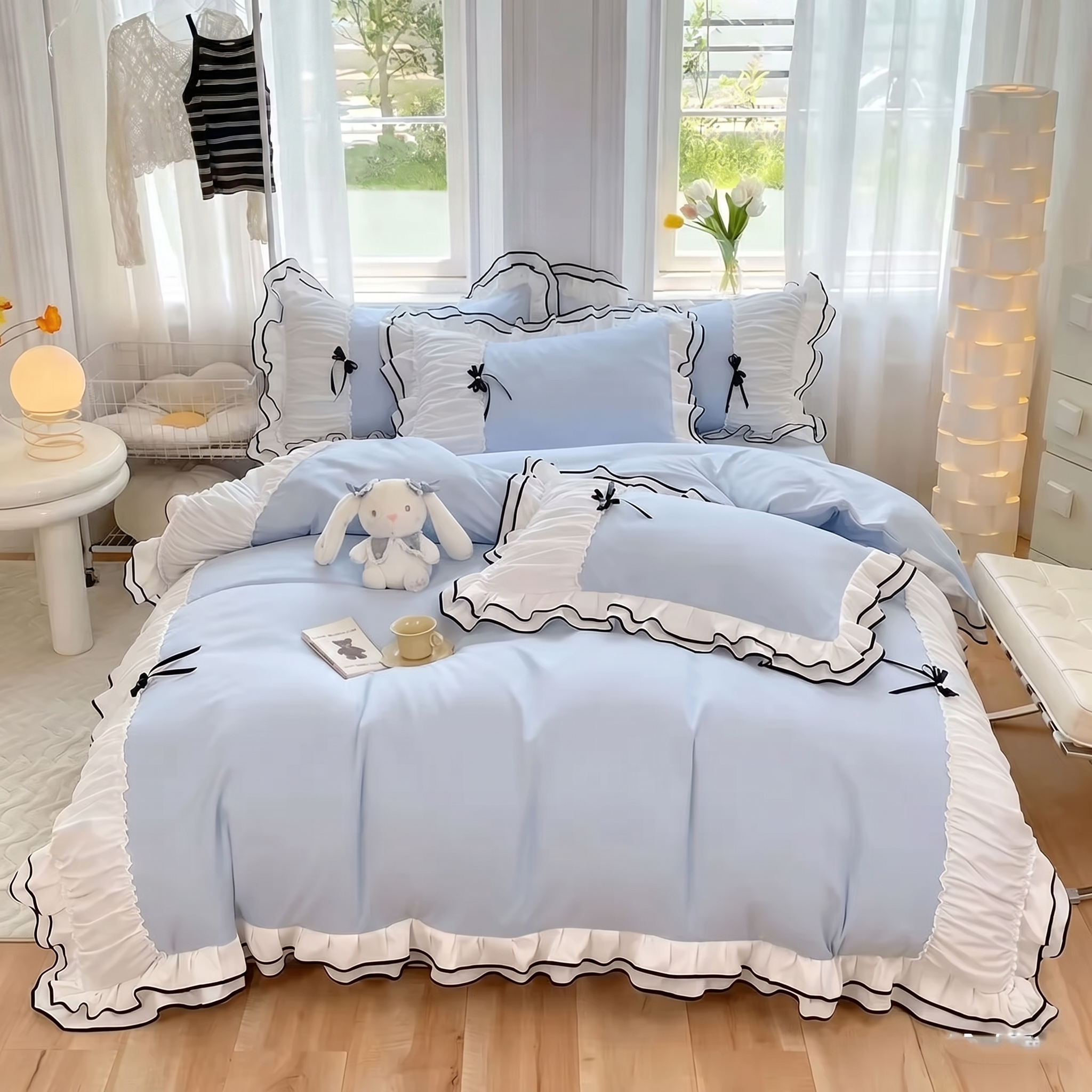 Parure de housse de couette Rosaria Rose (Broderie)