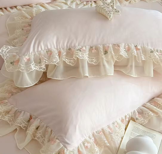 Parure de housse de couette Rosaria Rose (Broderie)